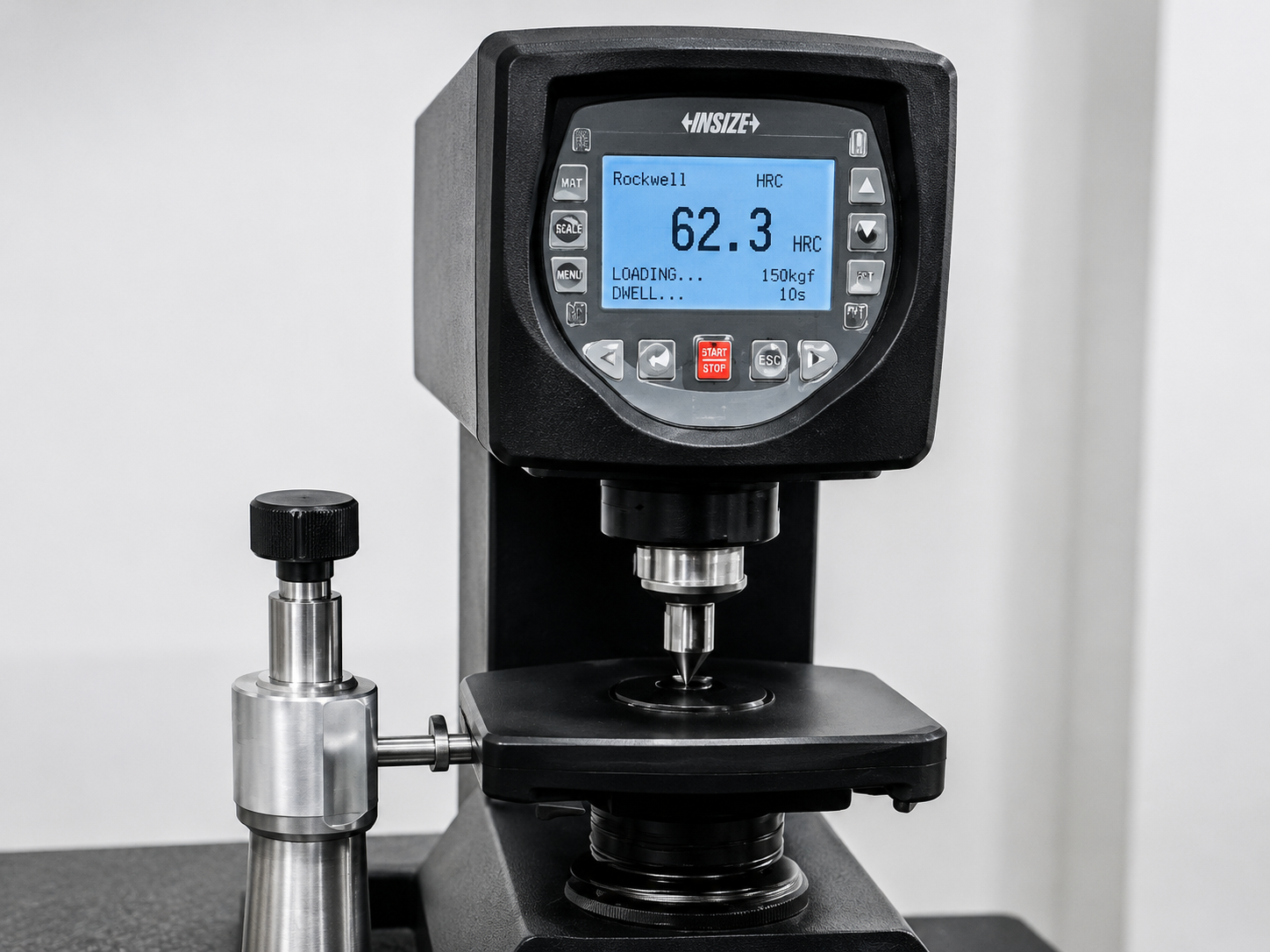 Hardness testing of a precision machined metal component