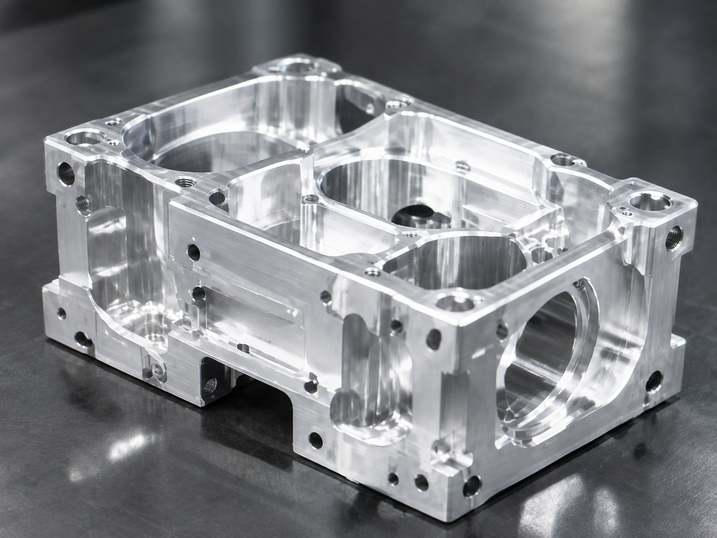 Complex CNC machined aluminium housing for specialised engineering applications