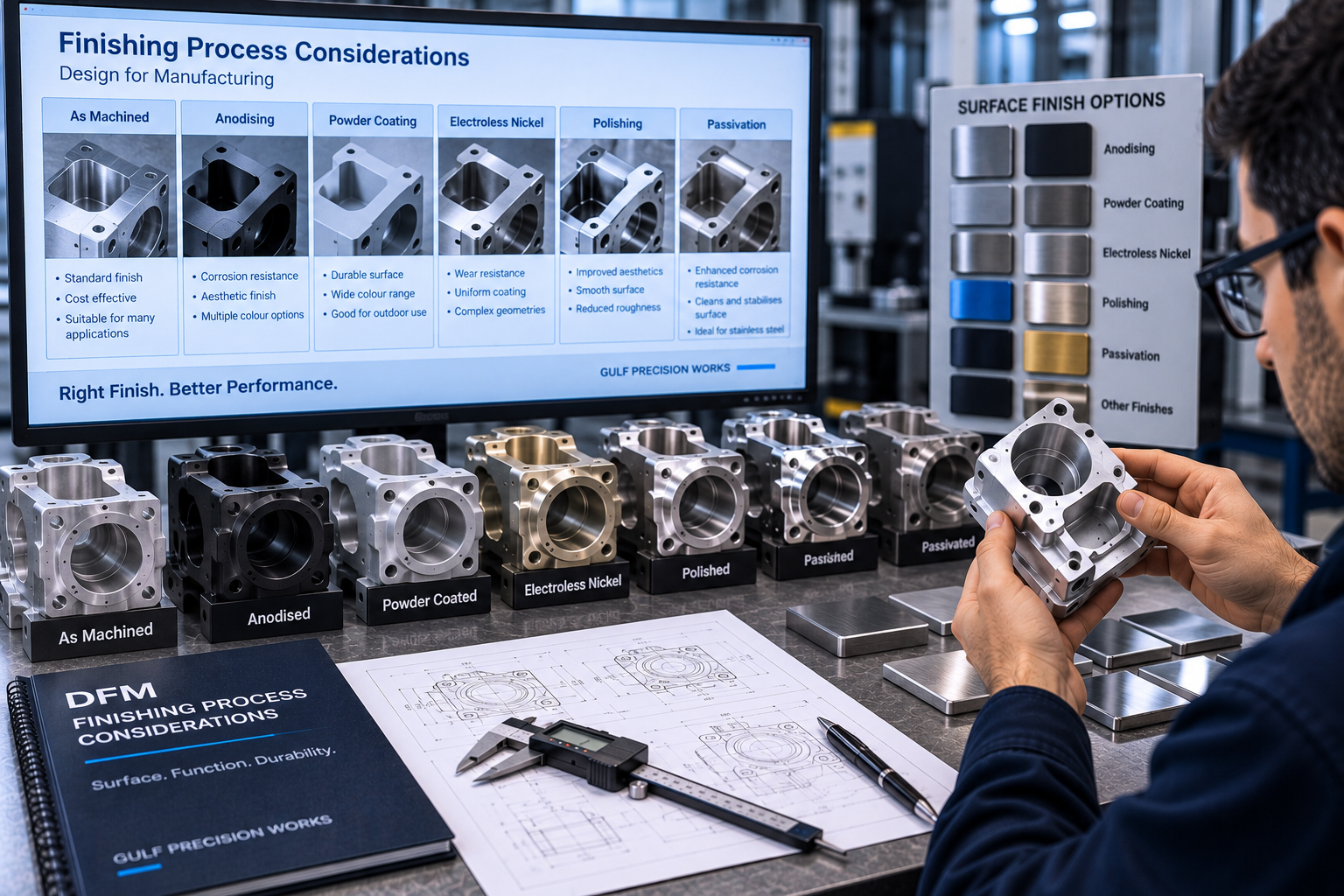 CNC machined component reviewed for finishing surface requirements and downstream manufacturing considerations