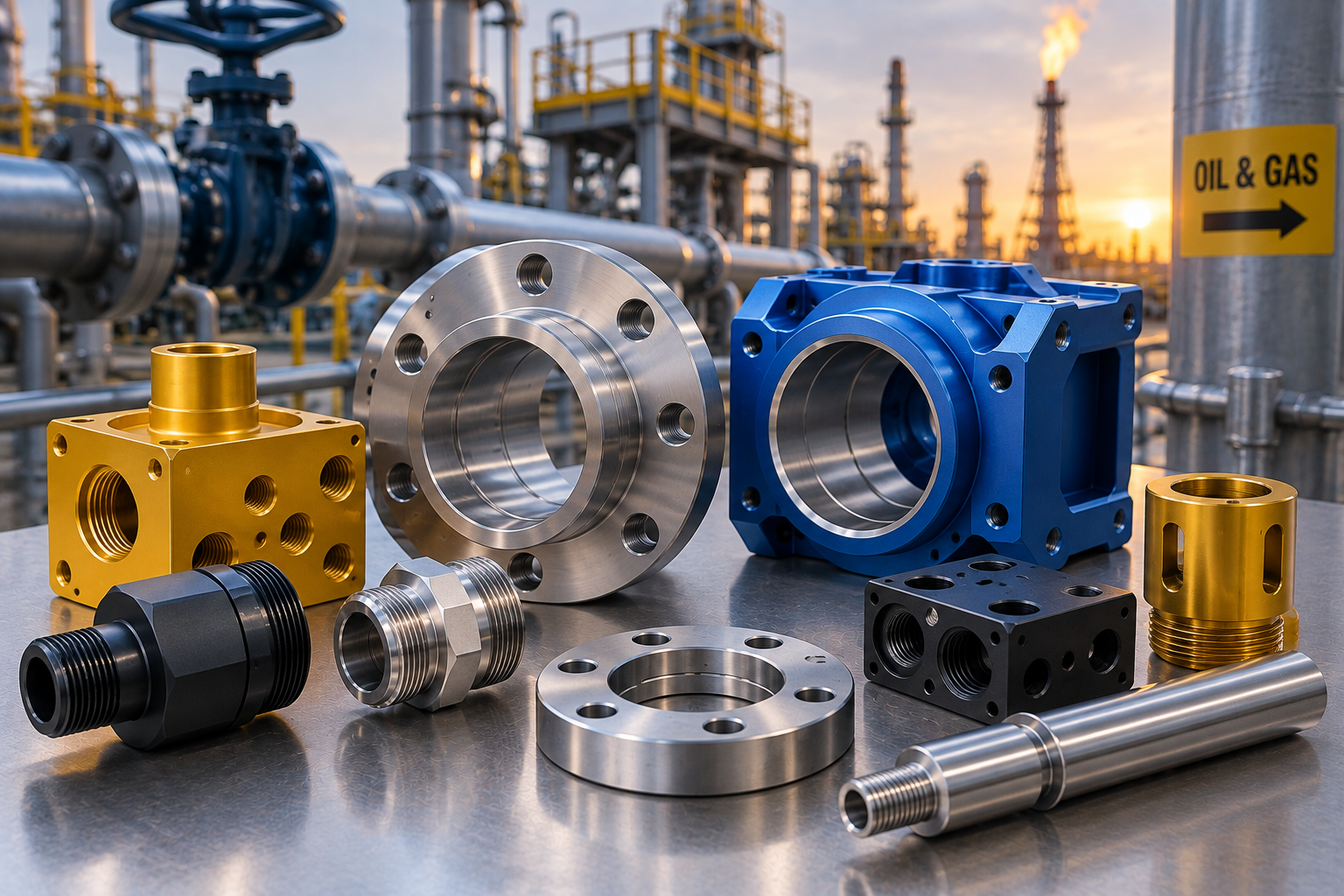 Precision CNC components with corrosion protective finishes for oil and gas engineering applications