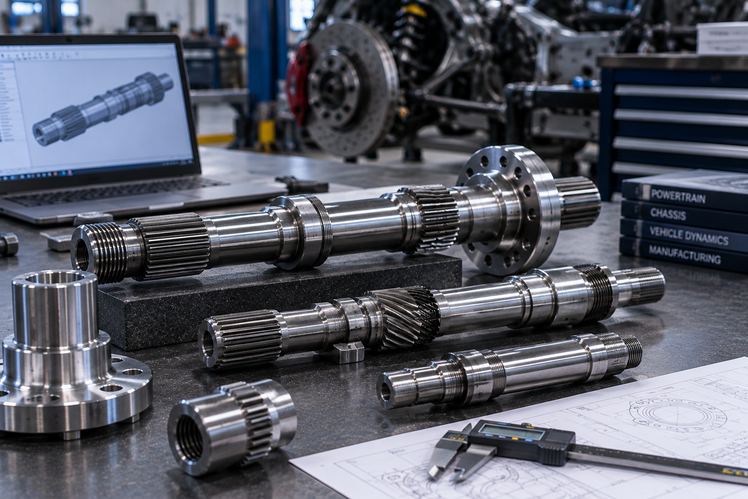 Precision CNC turned automotive shafts and cylindrical components for Dubai and UAE projects