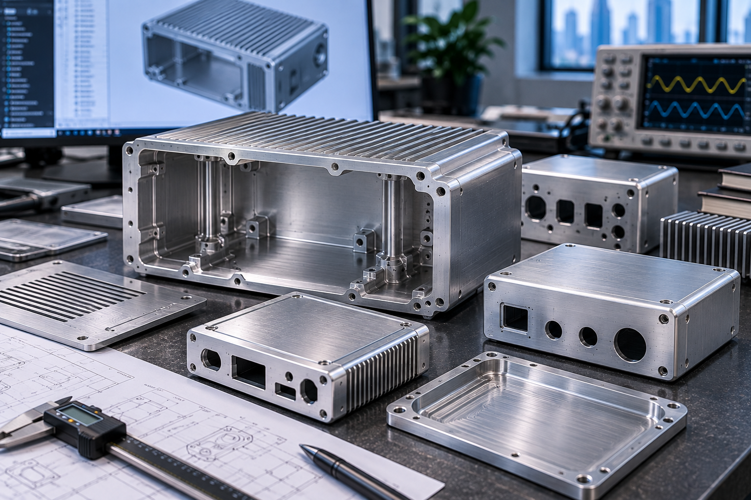 Precision CNC-machined aluminium electronics enclosures and equipment housings for Dubai and UAE engineering projects