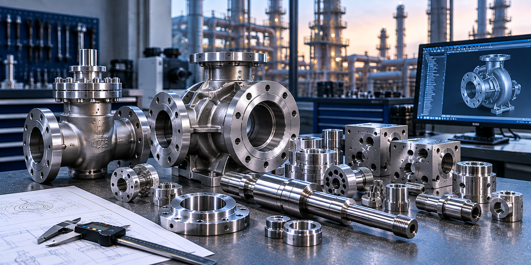 Precision machined pump valve and flow-control components for oil gas and energy equipment