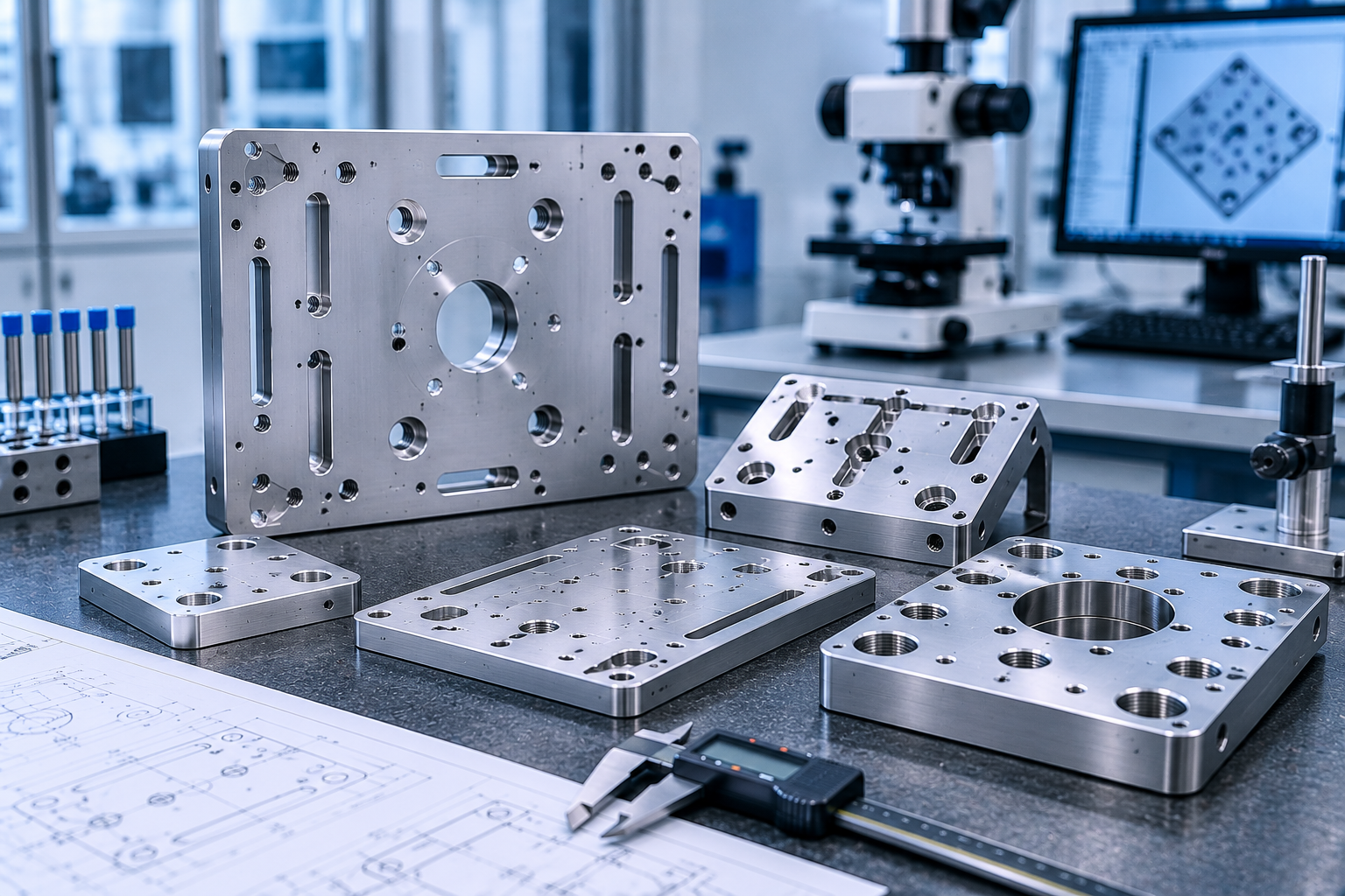 Precision machined mounting plates for medical laboratory and diagnostic equipment