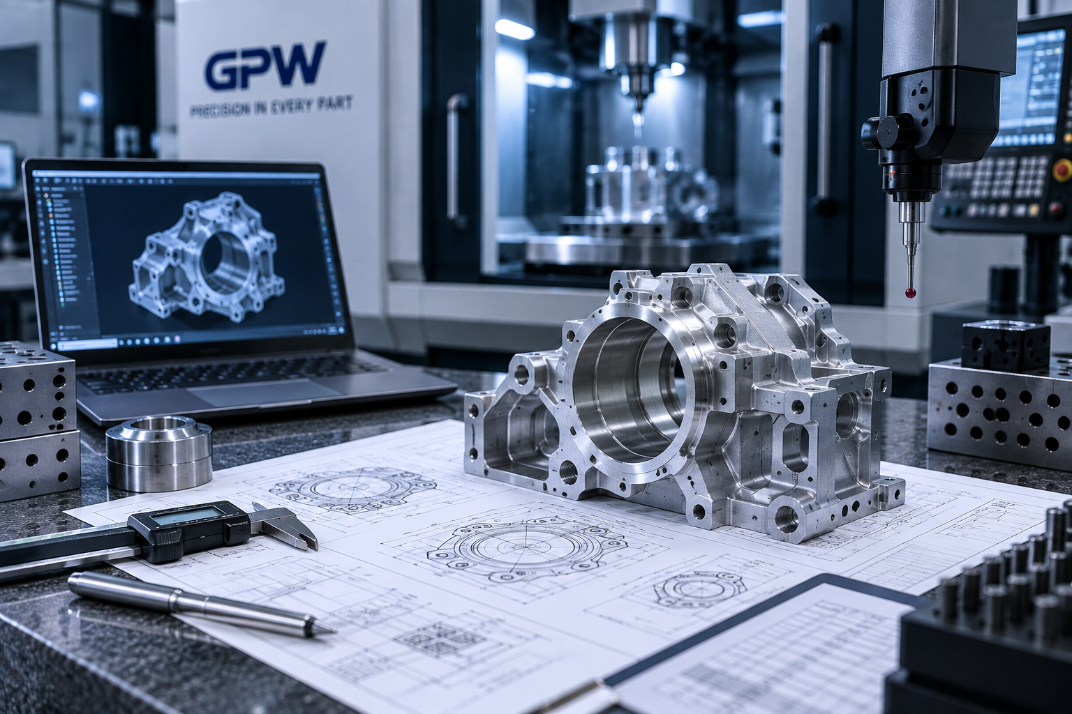 Precision CNC machined component, engineering drawing and dimensional inspection for CNC machining FAQs in Dubai and the UAE