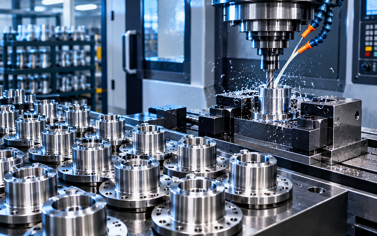 Production CNC machining of repeat precision components