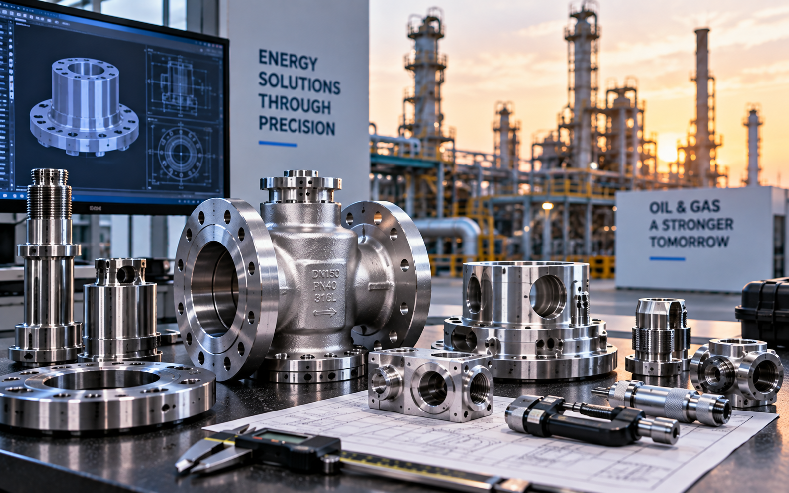 Precision machined components for oil and gas equipment