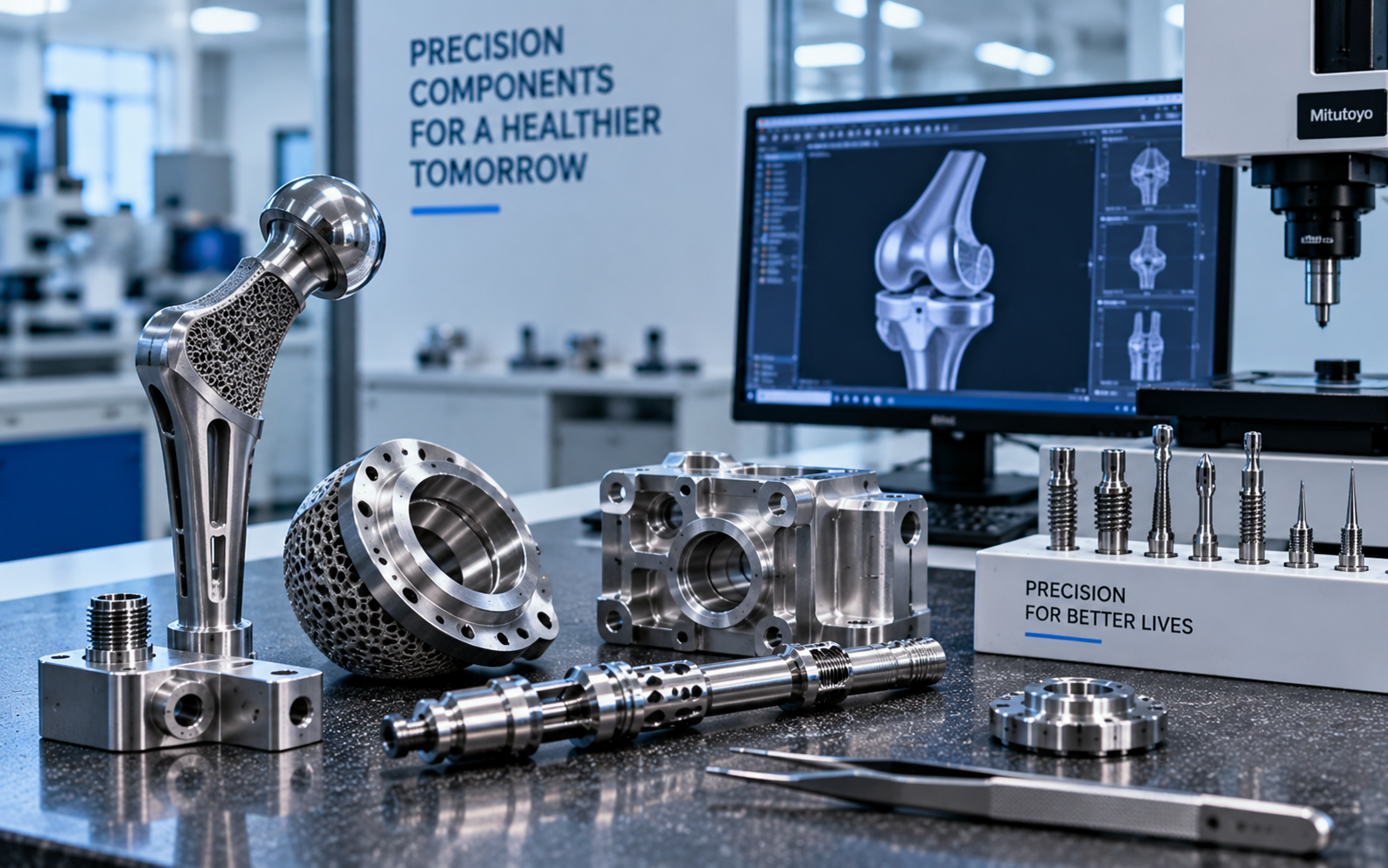 Precision machined components for medical and precision equipment